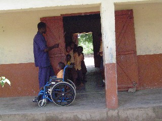 Teacher with Cane