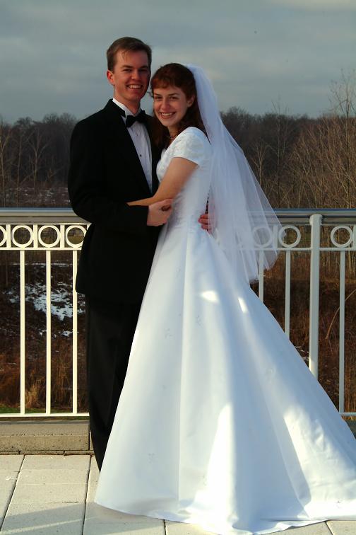 Steev and Janet in front of rail